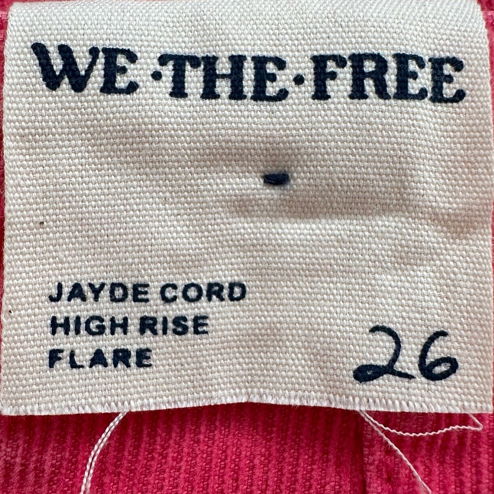 New Free People Jayde Magenta High Rise Flared Corduroy Pants - Picture 7 of 10